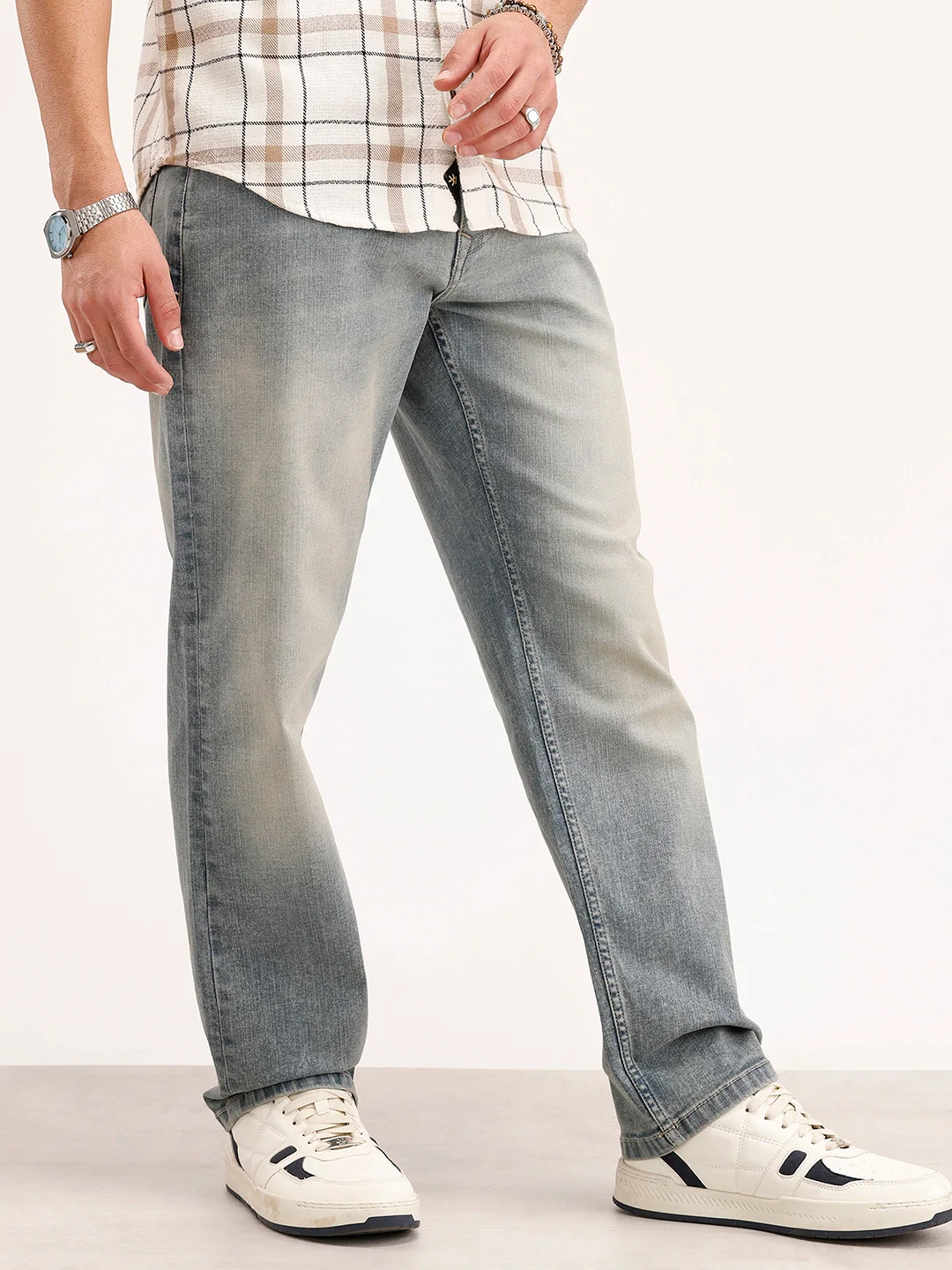 Anti Fit Faded Denim Jeans | Light Blue - Image 4