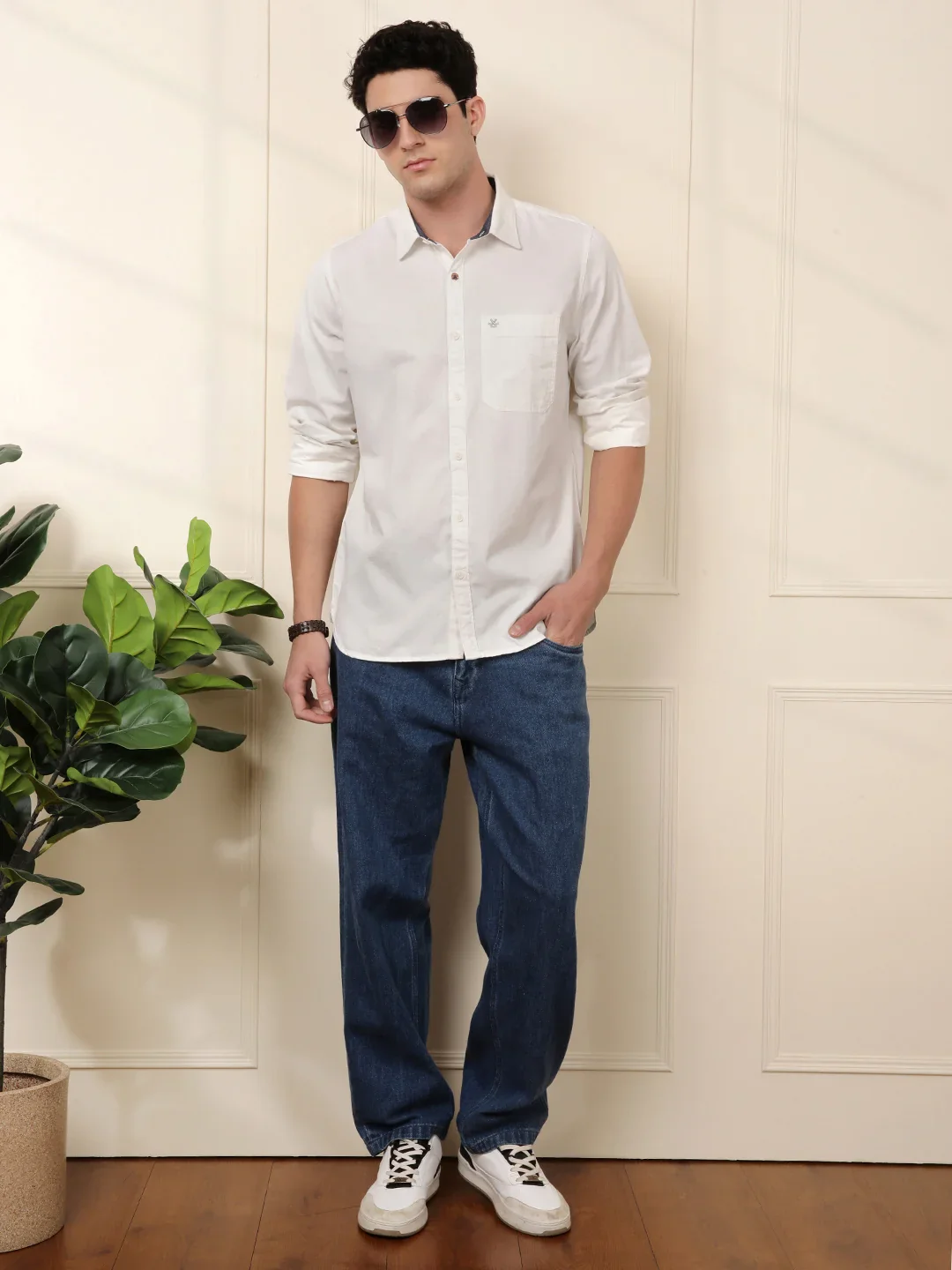Solid Slim Fit Shirt | White - Image 4