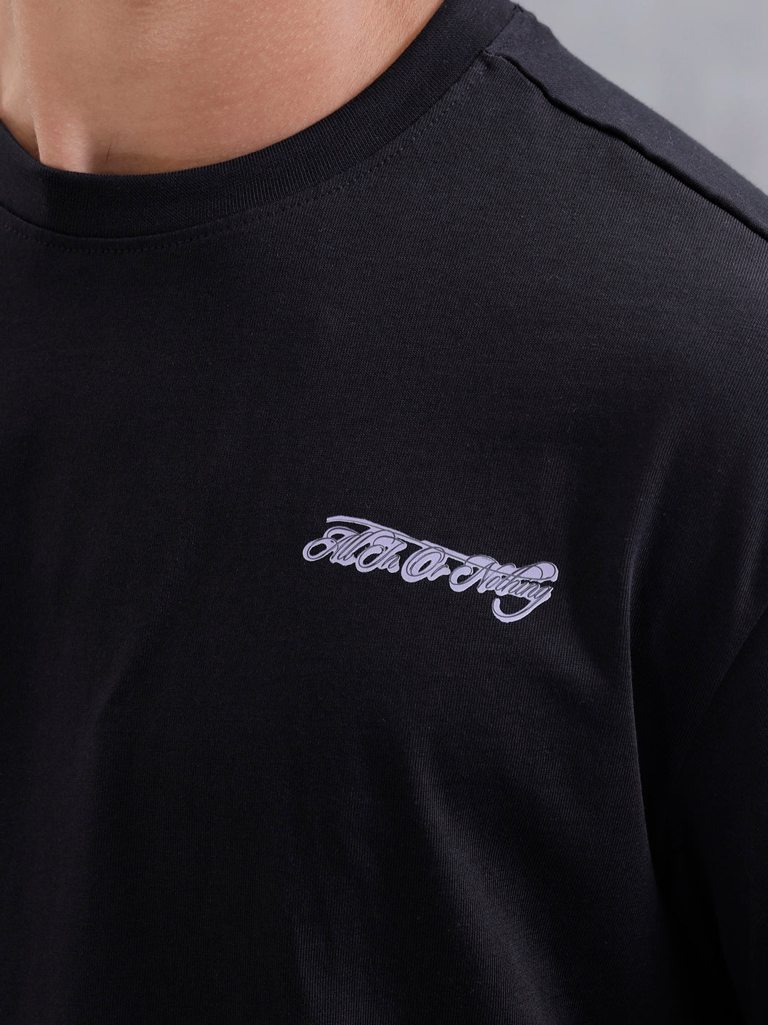Casual Men Oversized Fit Tee With Graphic | Black - Image 7