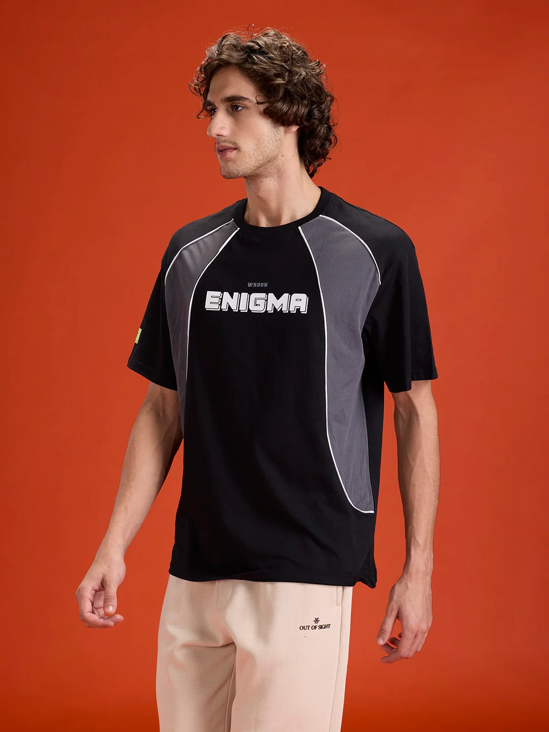 Casual Men Sporty Look Oversized Fit Tee With Print | Black - Image 3