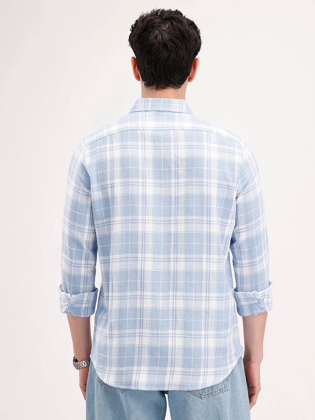 Casual Slim Fit Checkered Shirt | Blue - Image 5