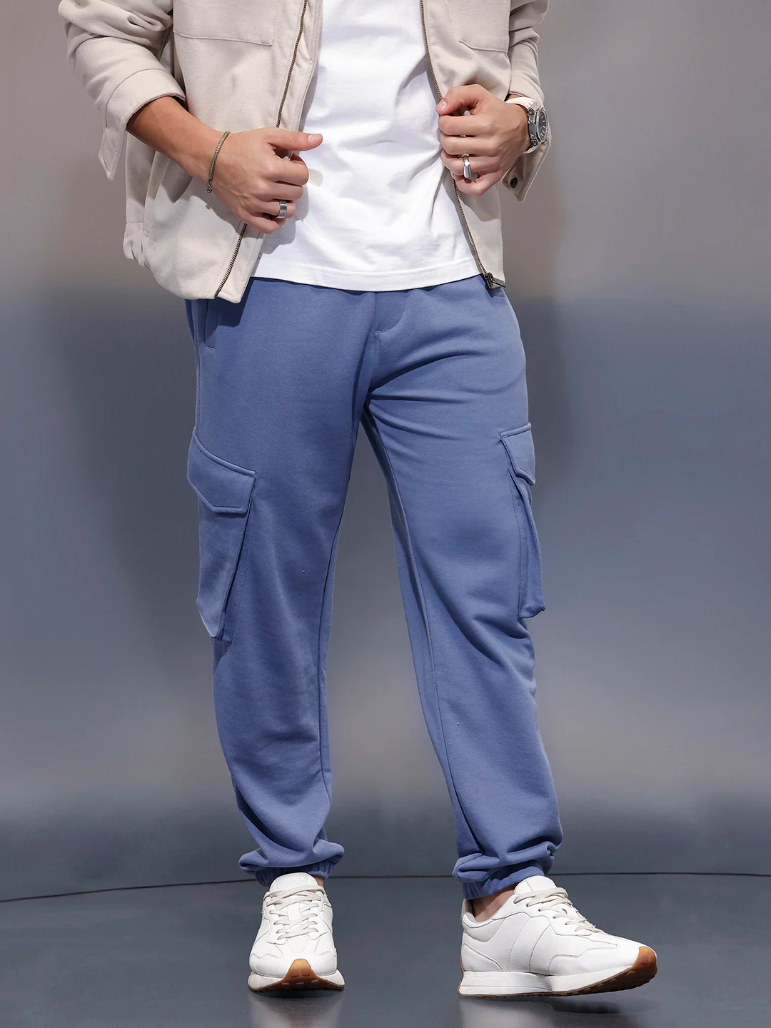 Casual Utility Pocket Joggers | Blue