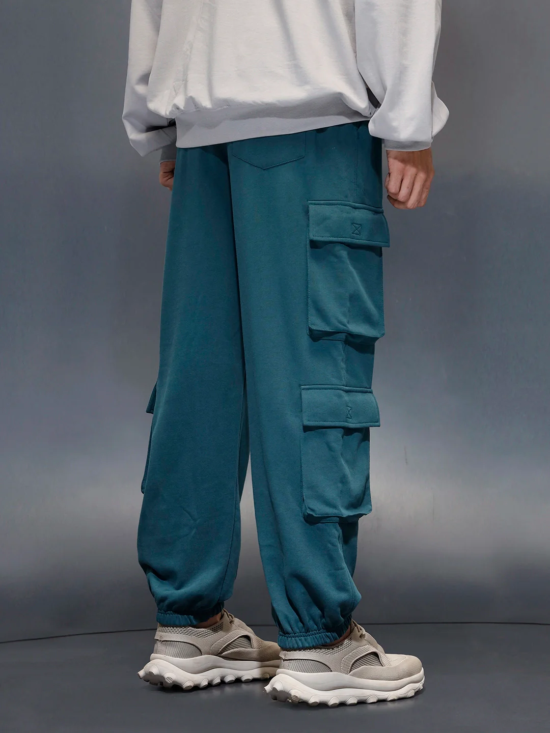 Casual Utility Pocket Joggers for Men | Green - Image 3