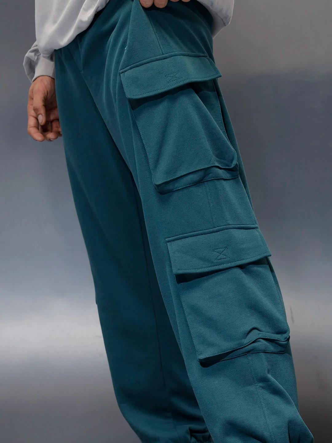 Casual Utility Pocket Joggers for Men | Green - Image 5