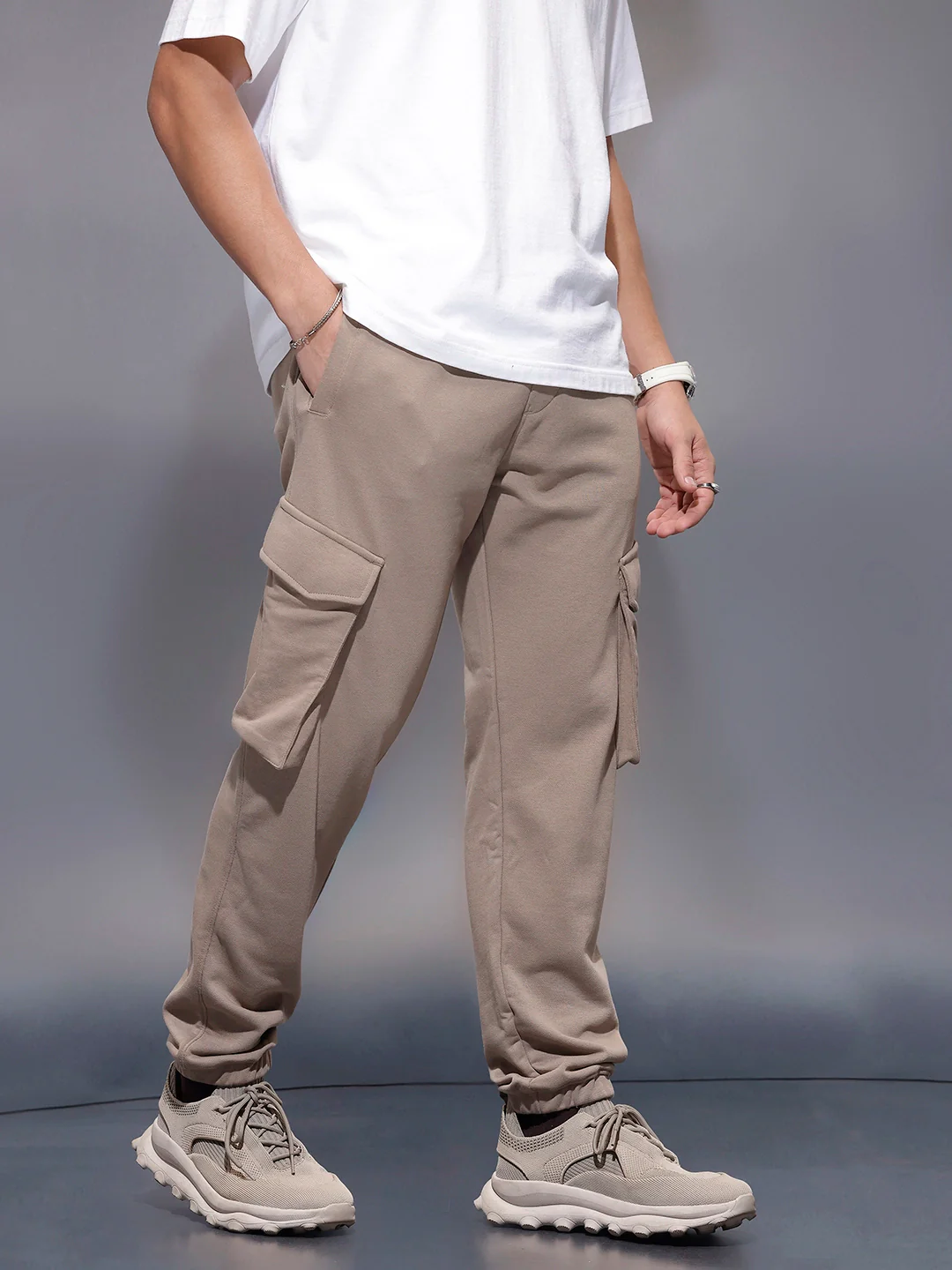 Casual Utility Pocket Joggers | Khaki - Image 4