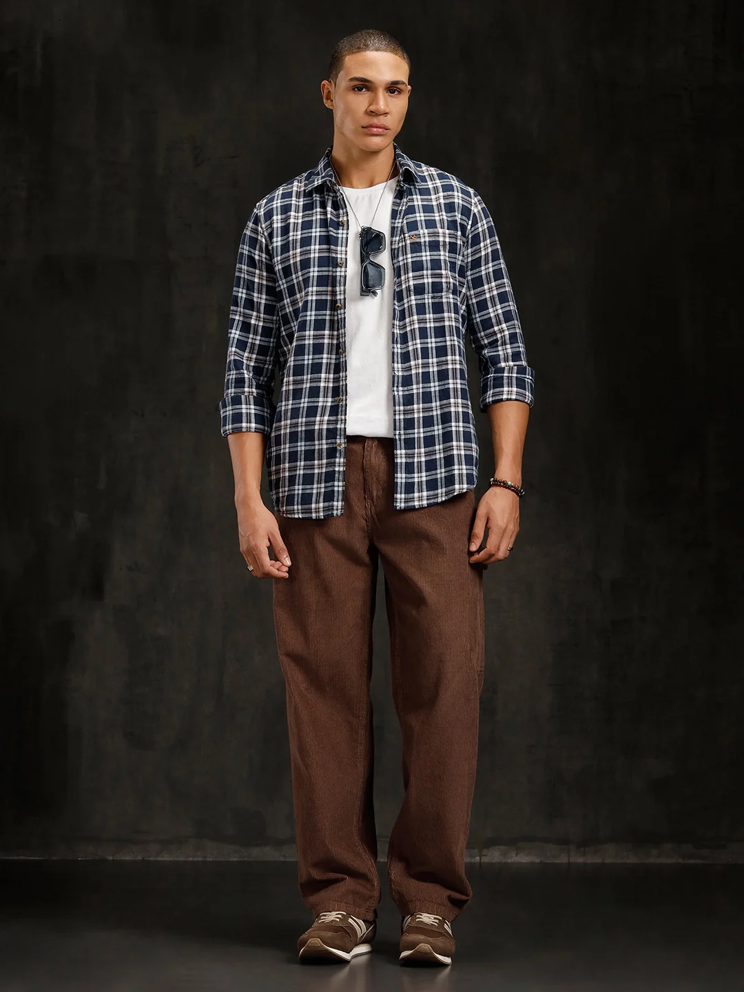 Checkered Full Sleeve Shirt | Navy Blue - Image 2