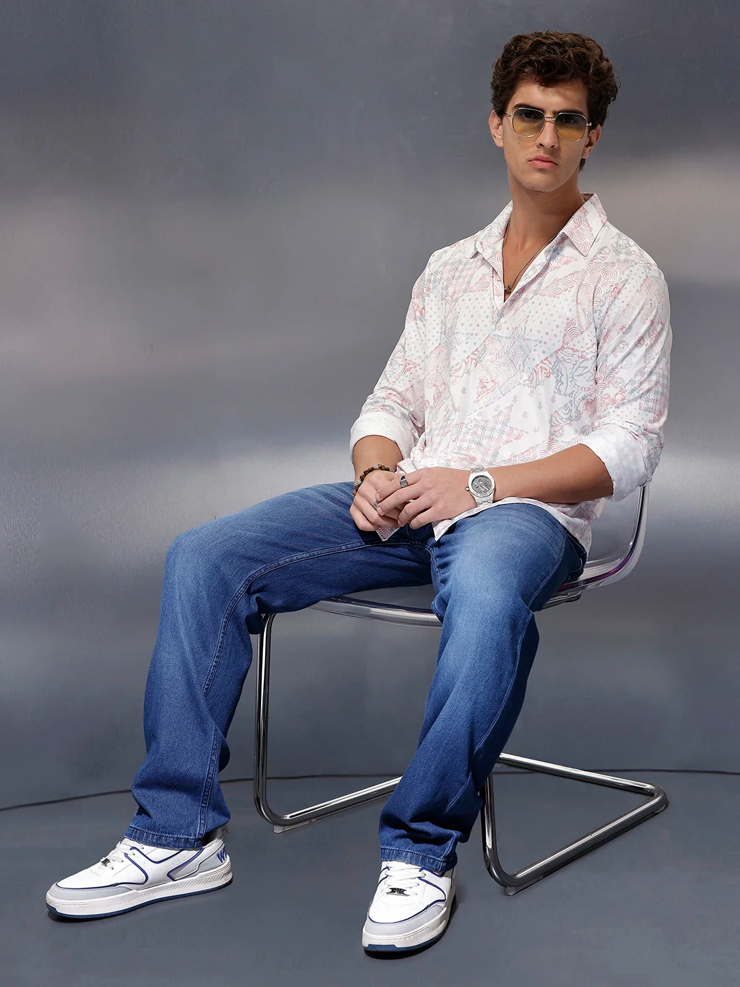 Classic AOP Slim Fit Shirt | White - Image 2