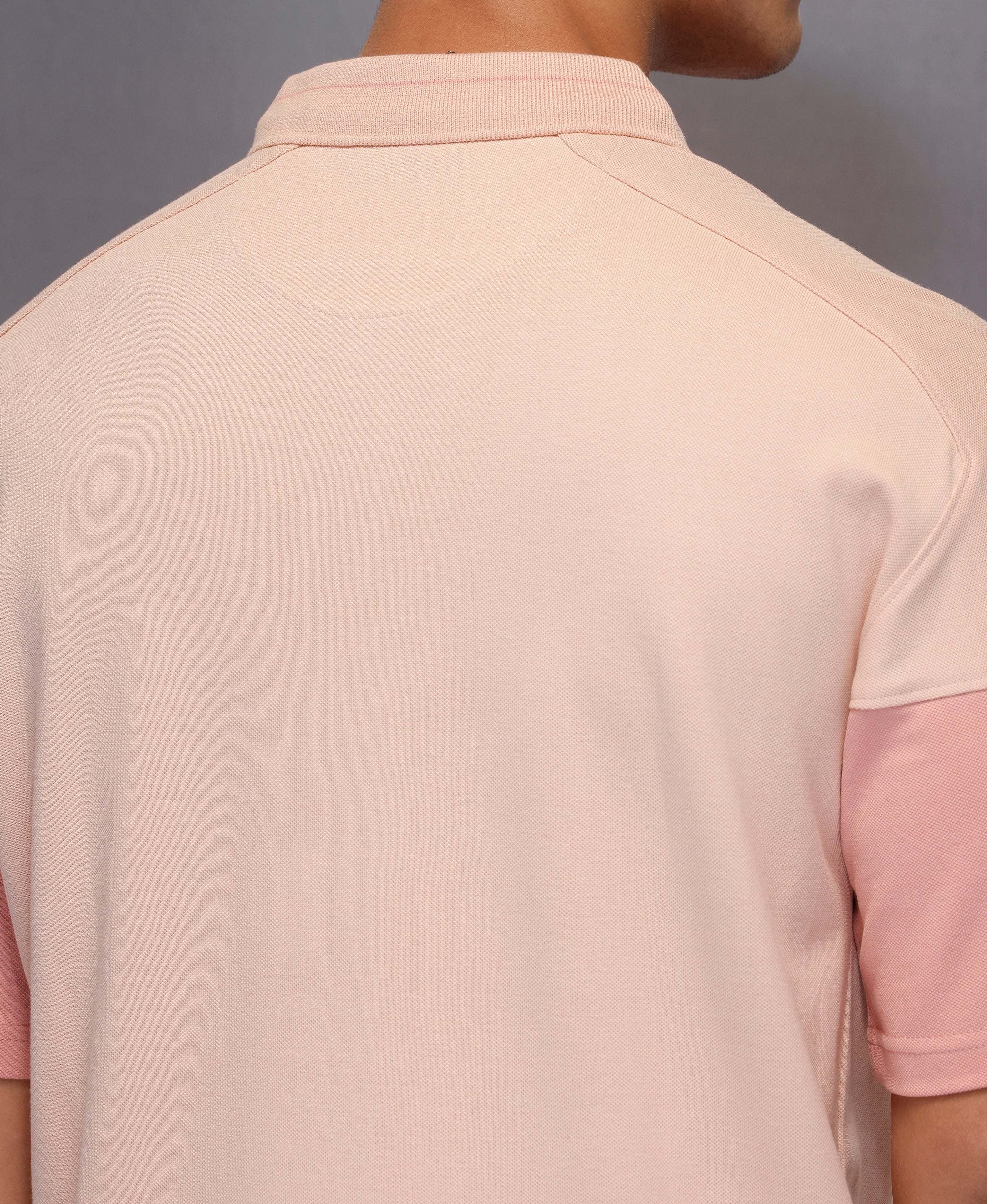 Classic Cut And Sew Polo T-Shirt | Pink - Image 5