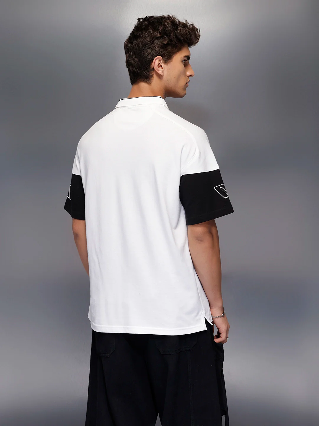 Classic Cut And Sew Polo T-Shirt | White - Image 3