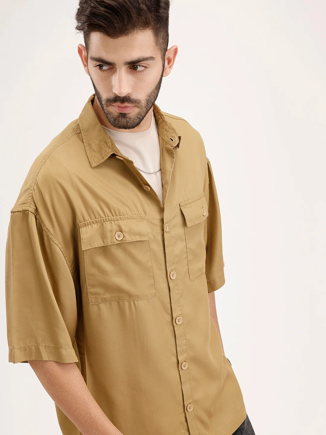 Classic Double Pocket Shirt | Khaki