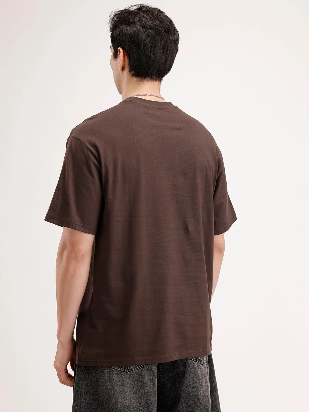 Classic Foil Printed T-Shirt | Brown - Image 3