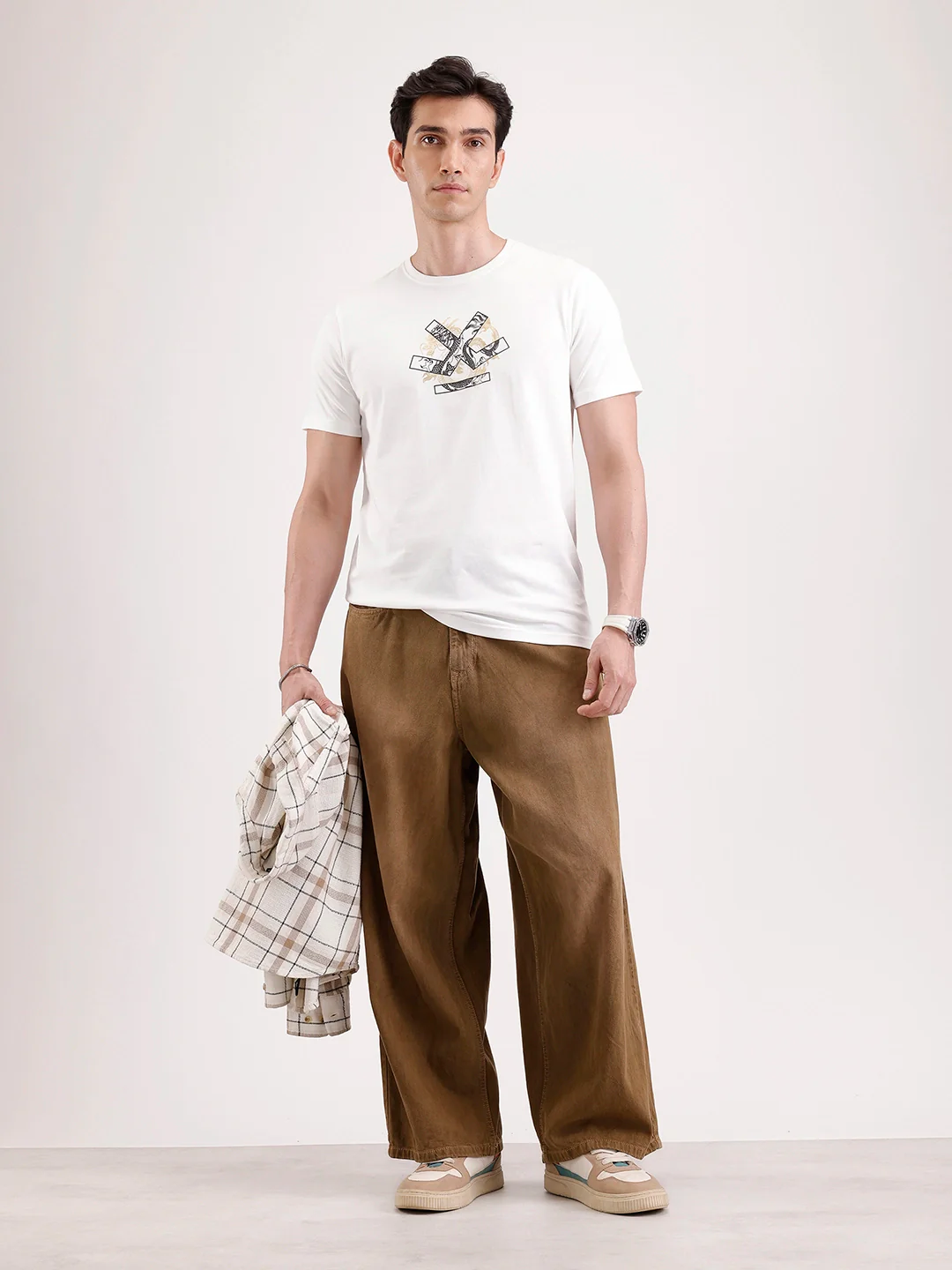 Classic Foil Printed T-Shirt | Off White - Image 2