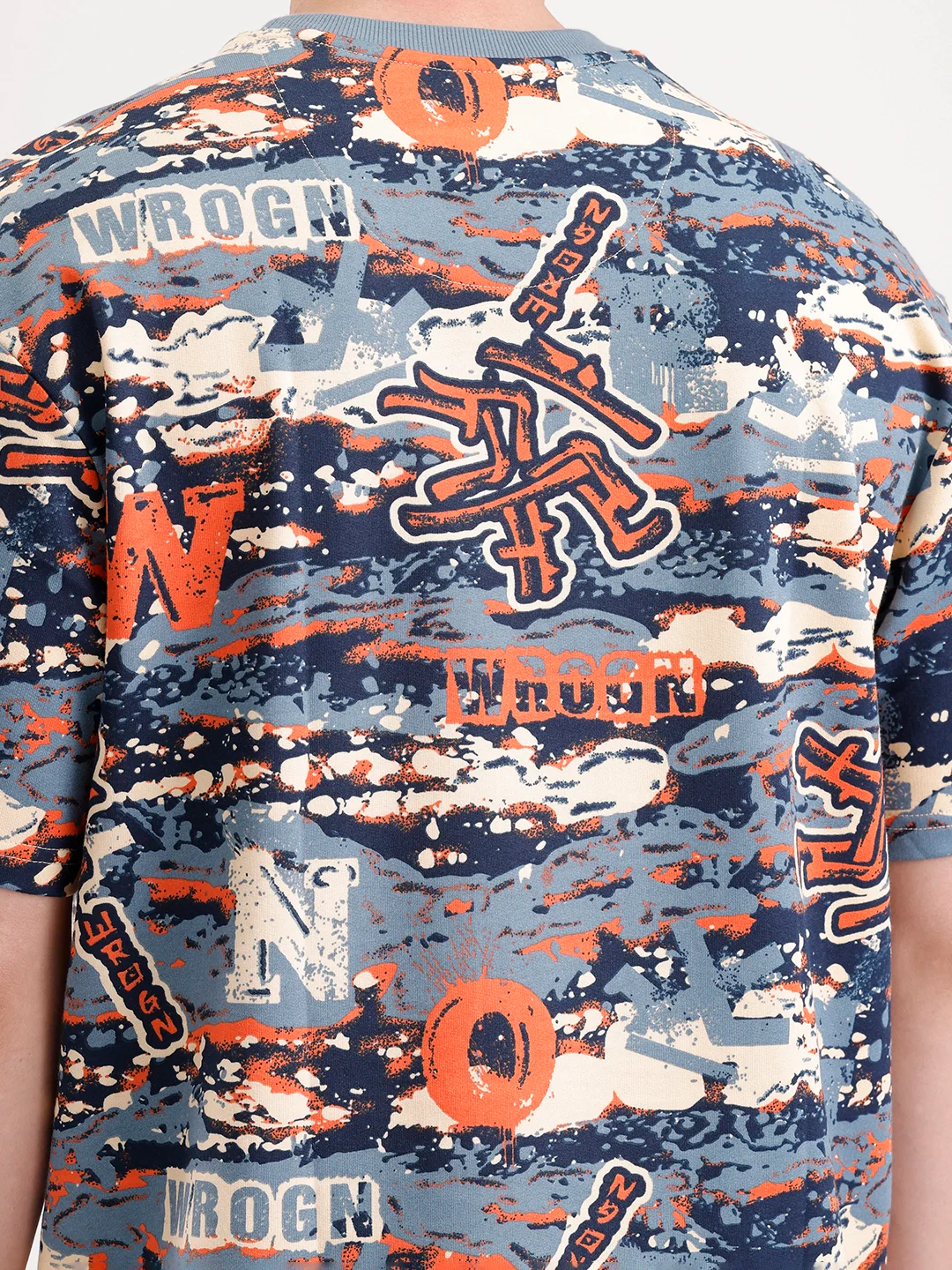 Classic Oversized AOP T-Shirt | Navy Blue - Image 5