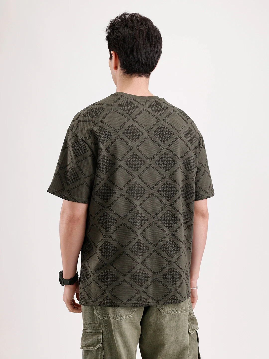 Classic Oversized AOP T-Shirt | Olive - Image 3