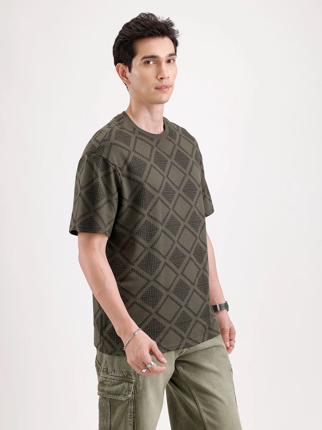 Classic Oversized AOP T-Shirt | Olive - Image 4