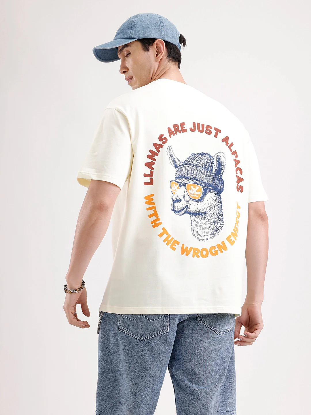 Classic Oversized Back Printed T-Shirt  | Yellow - Image 2