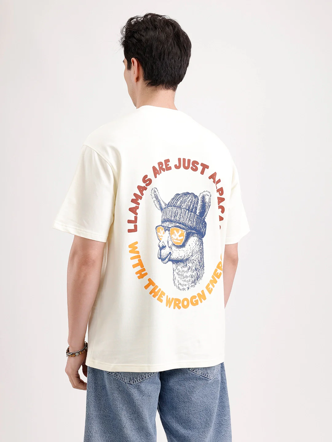 Classic Oversized Back Printed T-Shirt  | Yellow - Image 4
