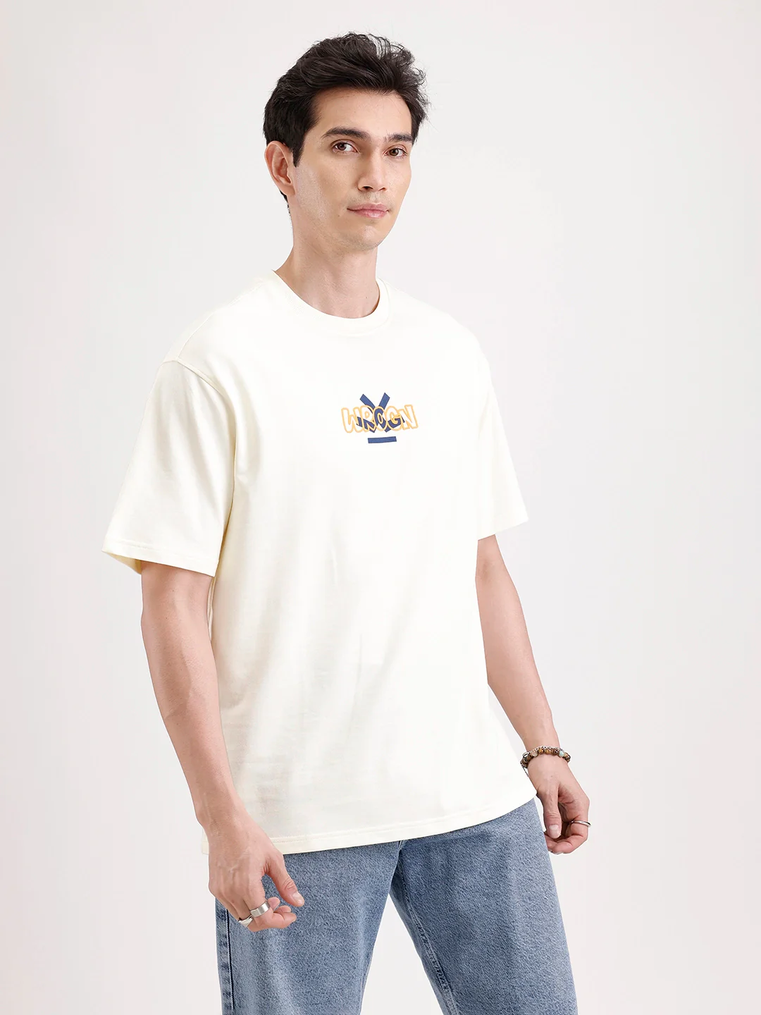Classic Oversized Back Printed T-Shirt  | Yellow - Image 5