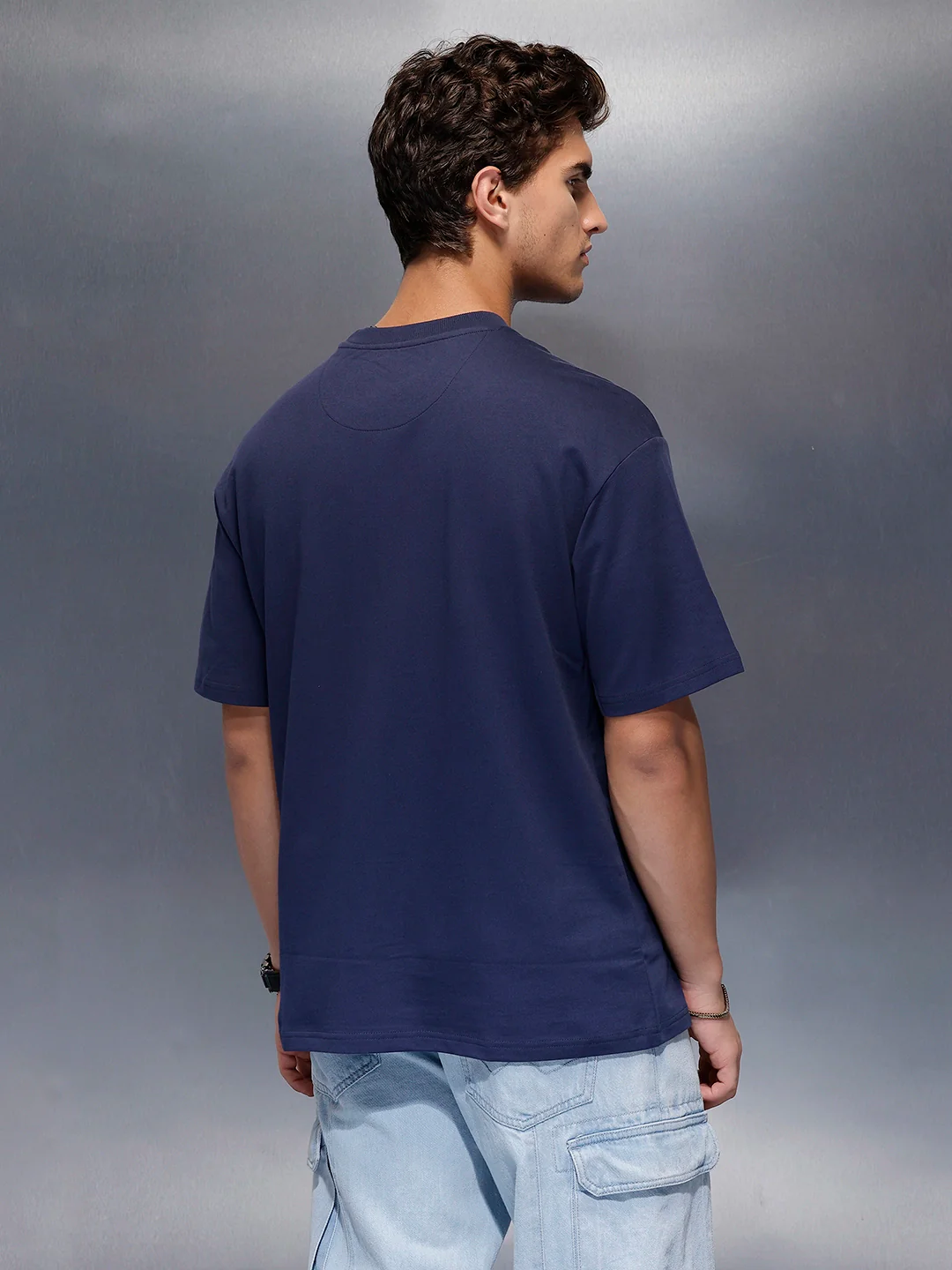Classic Placement Printed T-Shirt | Navy Blue - Image 3