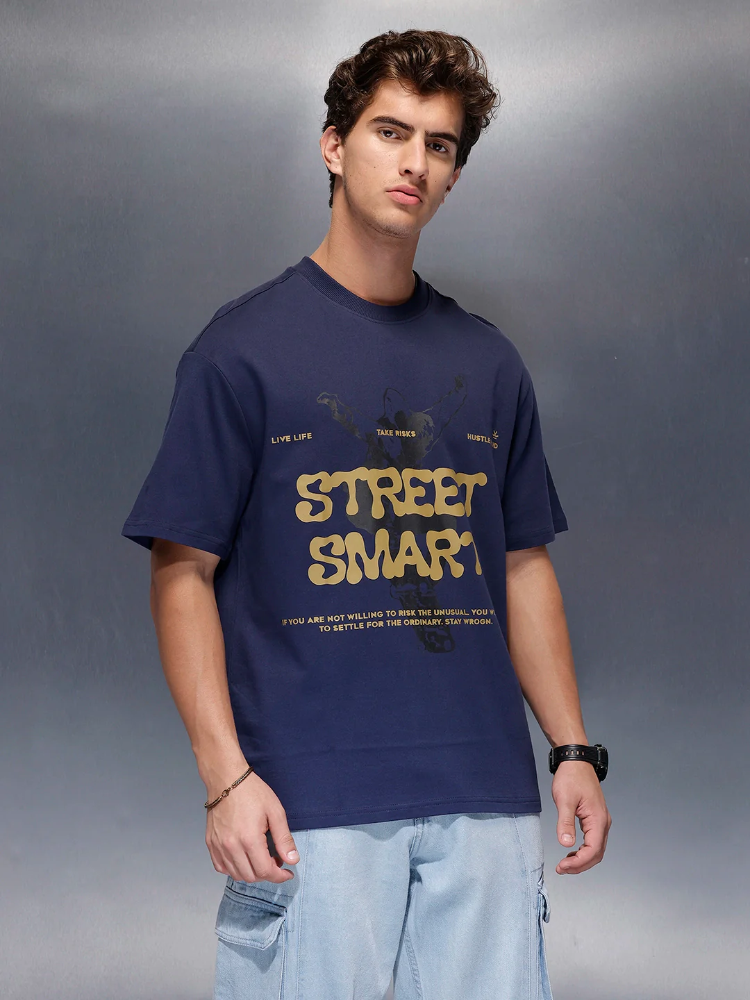 Classic Placement Printed T-Shirt | Navy Blue - Image 4