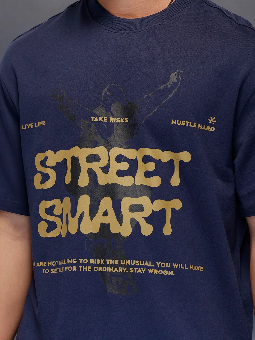 Classic Placement Printed T-Shirt | Navy Blue - Image 5