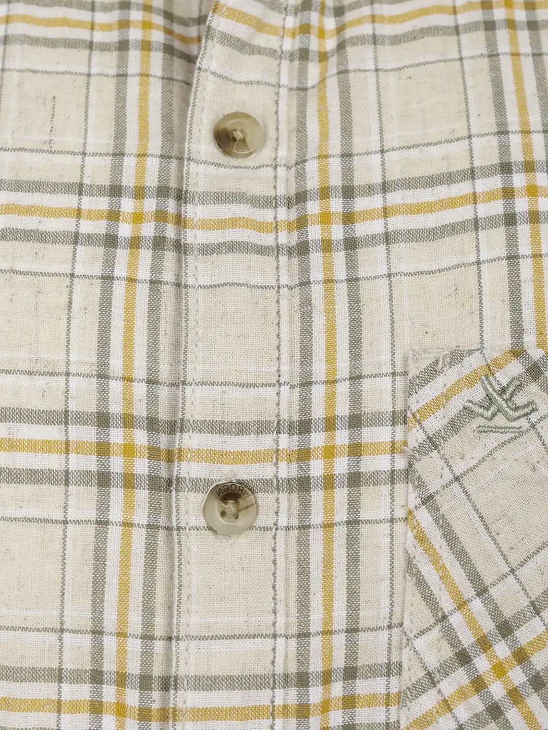 Classic Regular Fit Checkered Shirt | Beige - Image 5