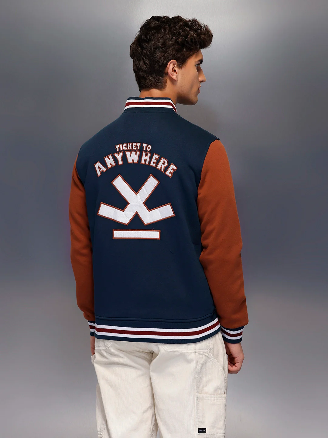 Classic Slim Fit Bomber Jacket | Navy Blue - Image 3