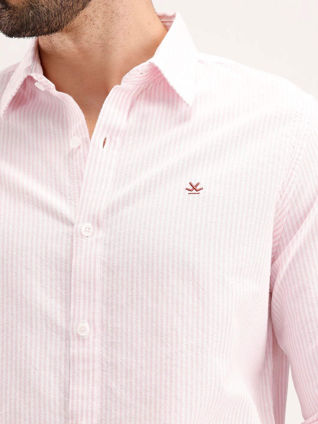 Classic Slim Fit Striped Shirt | Pink - Image 5