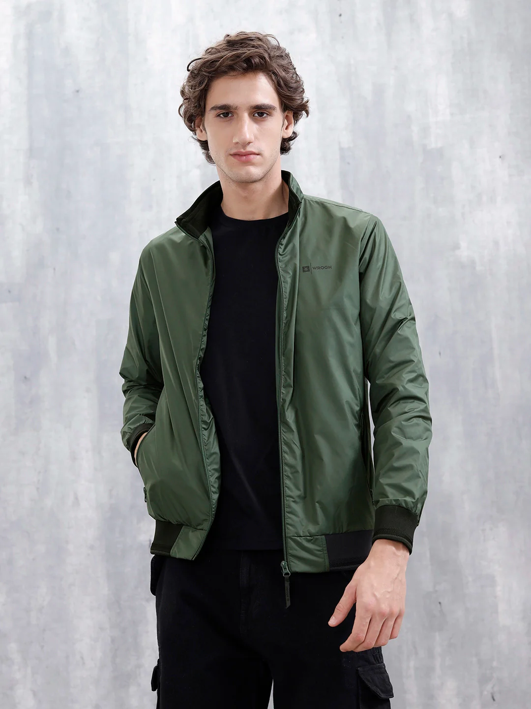 Classic Zip-Up Casual Jacket For Men | Green
