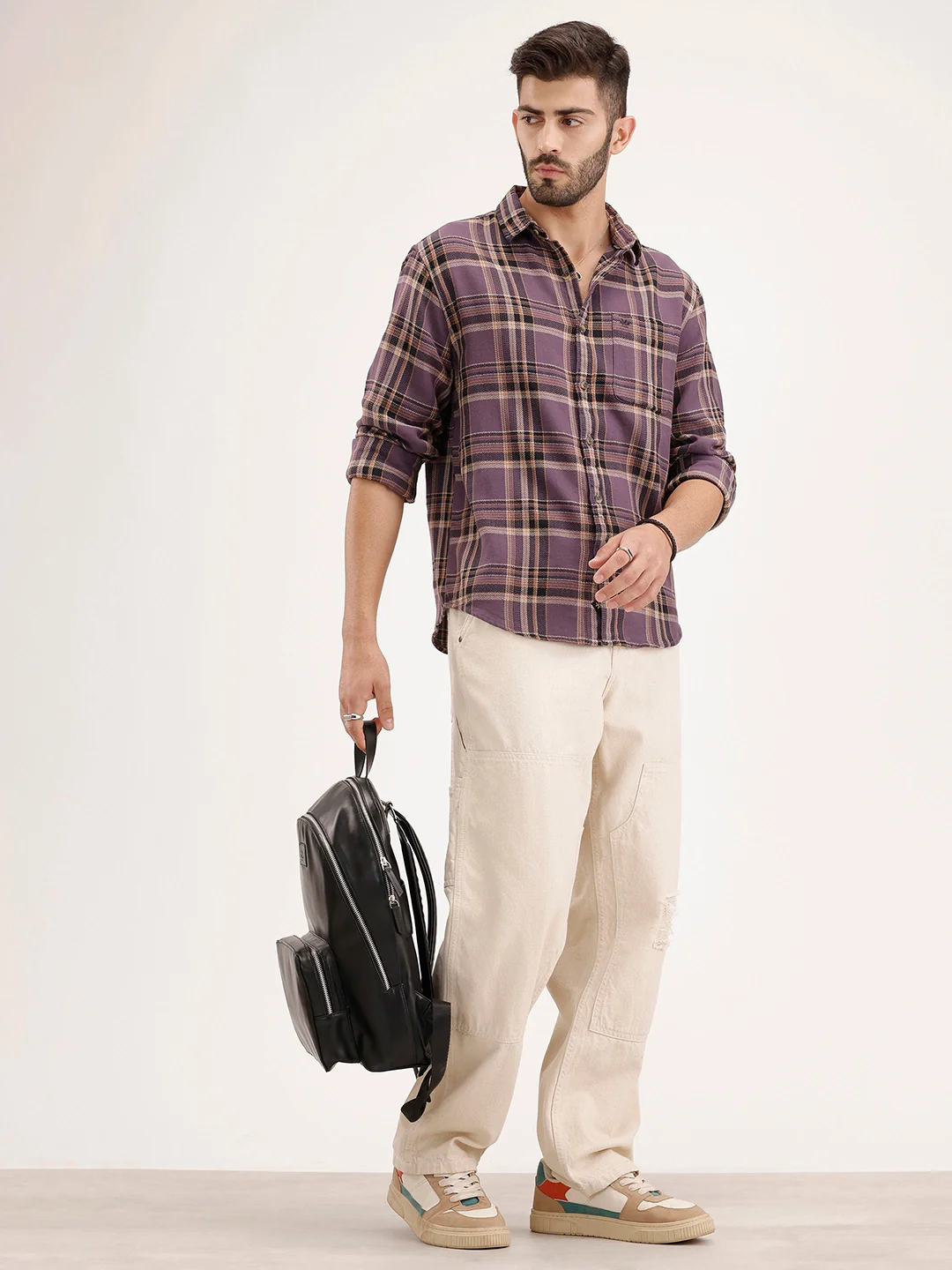 Comfort FIt Checkered Shirt | Purple - Image 2