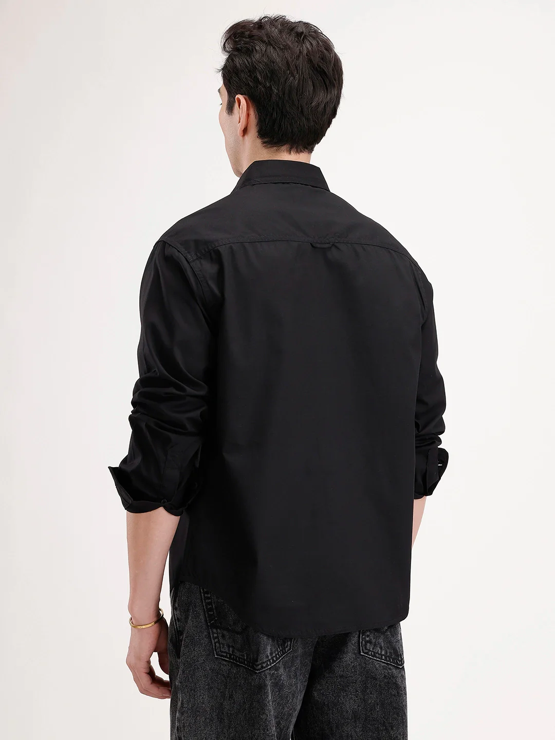 Comfort Fit Double Pocket Shirt | Black - Image 3