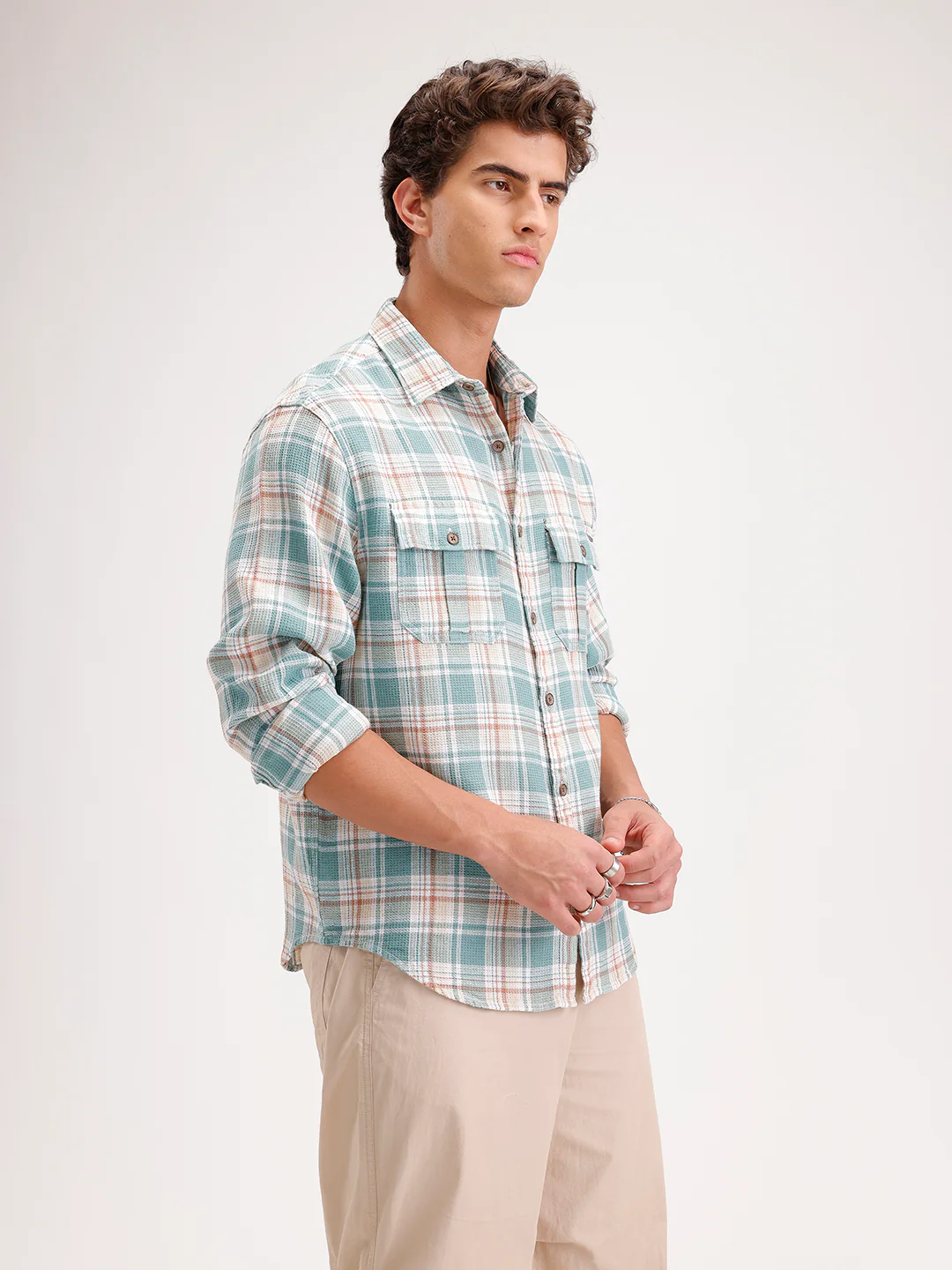 Comfort Fit Double Pocket Shirt | Green - Image 4
