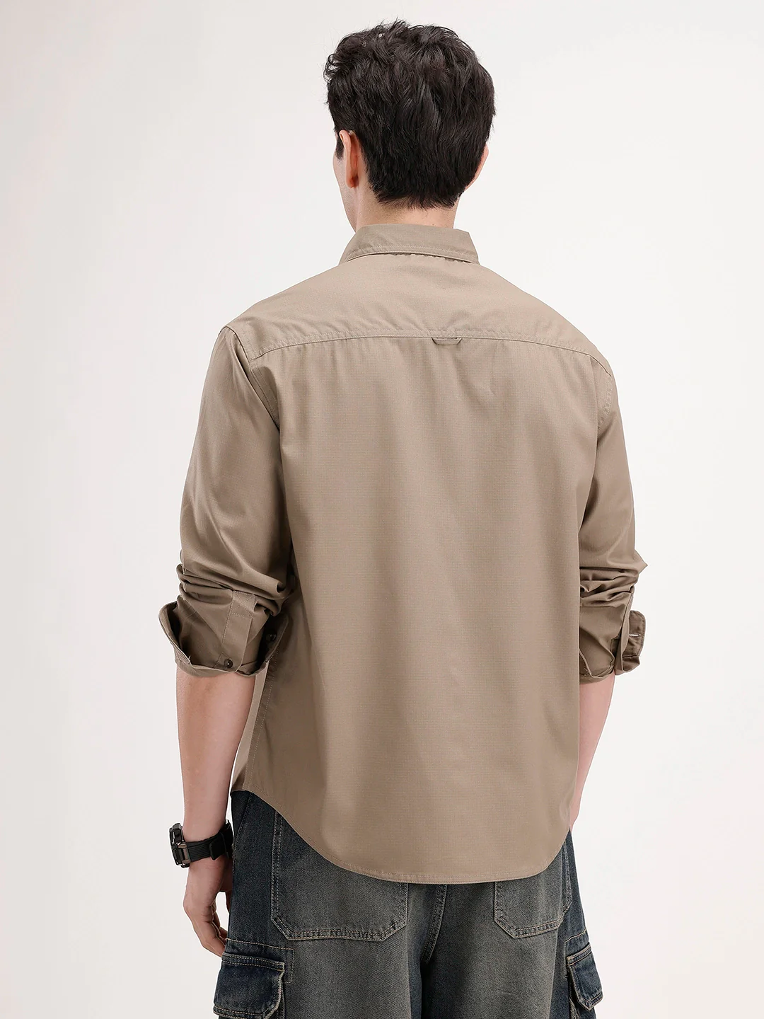 Comfort Fit Double Pocket Shirt | Khaki - Image 3