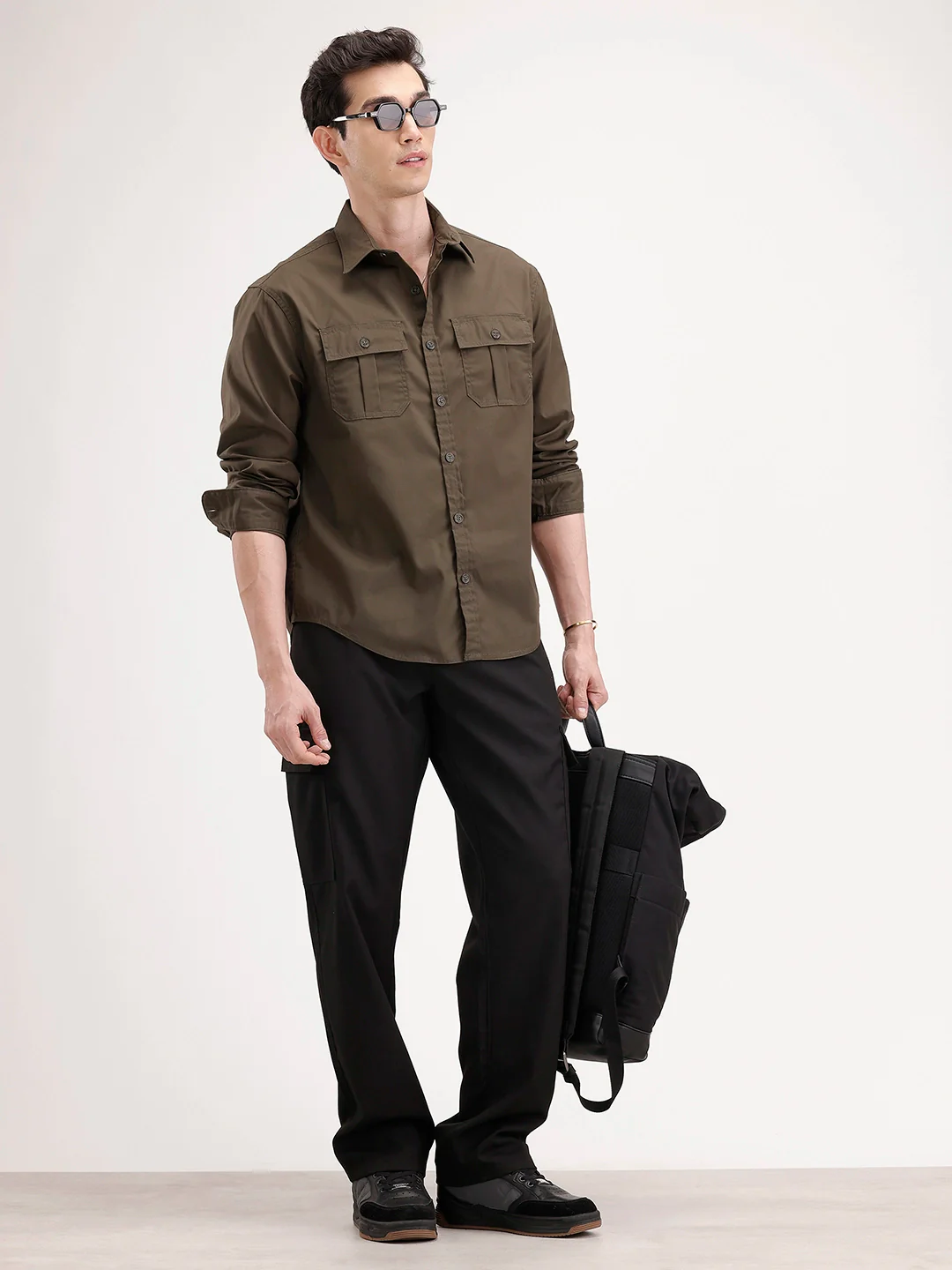 Comfort Fit Double Pocket Shirt | Olive - Image 2