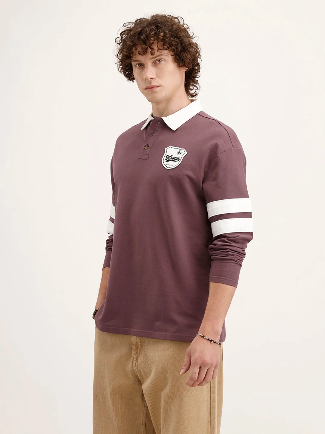 Heavy GSM Varsity Polo T-Shirt | Purple - Image 4