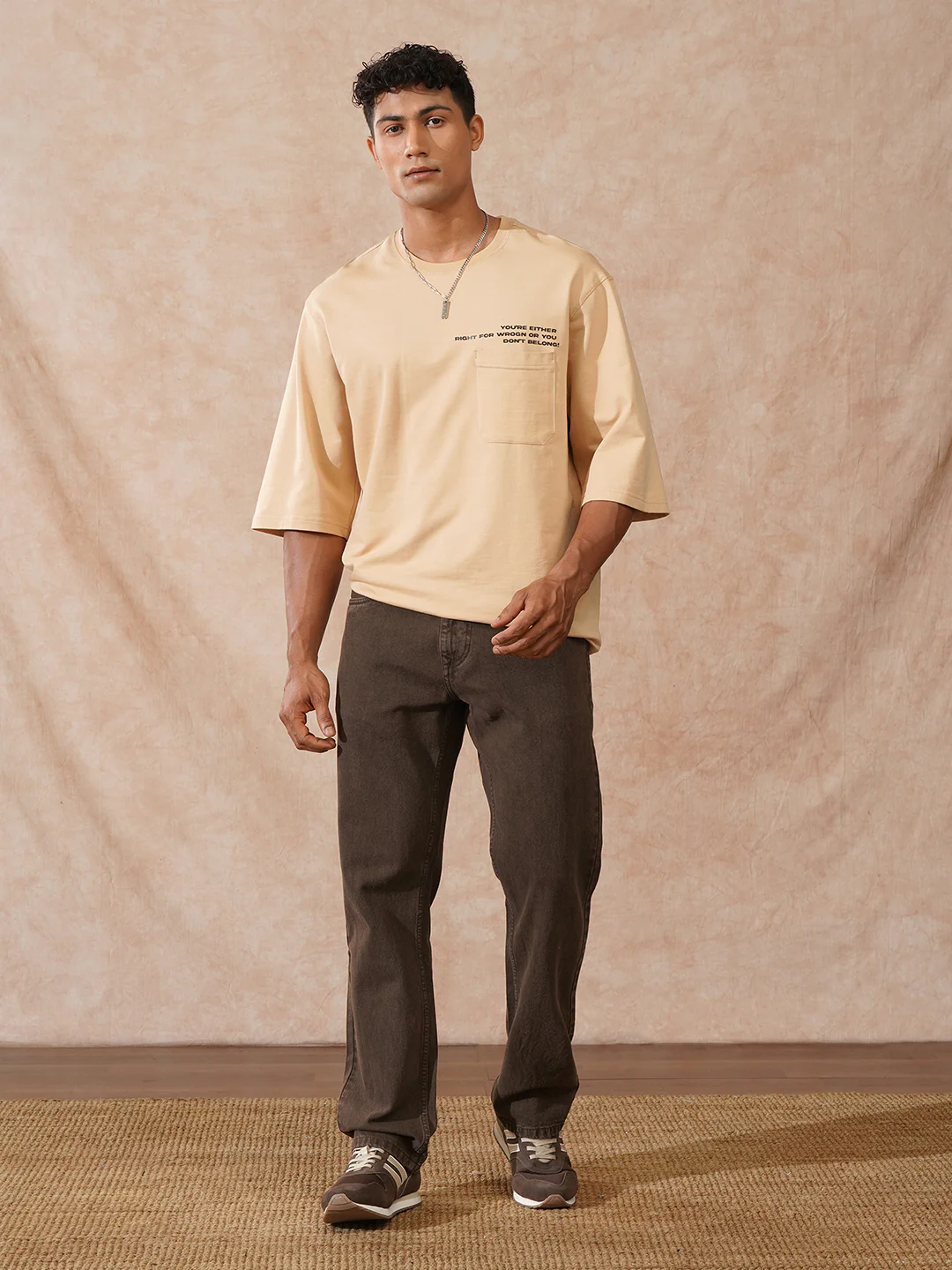 Faded Relaxed Fit Jeans | Brown - Image 2