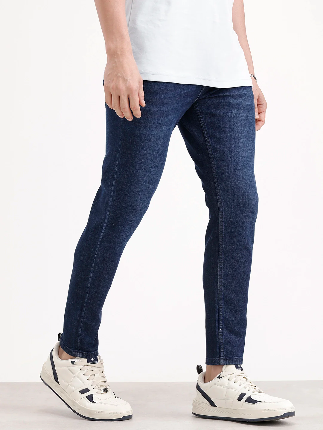 Faded Skinny Crop Denim | Blue - Image 4