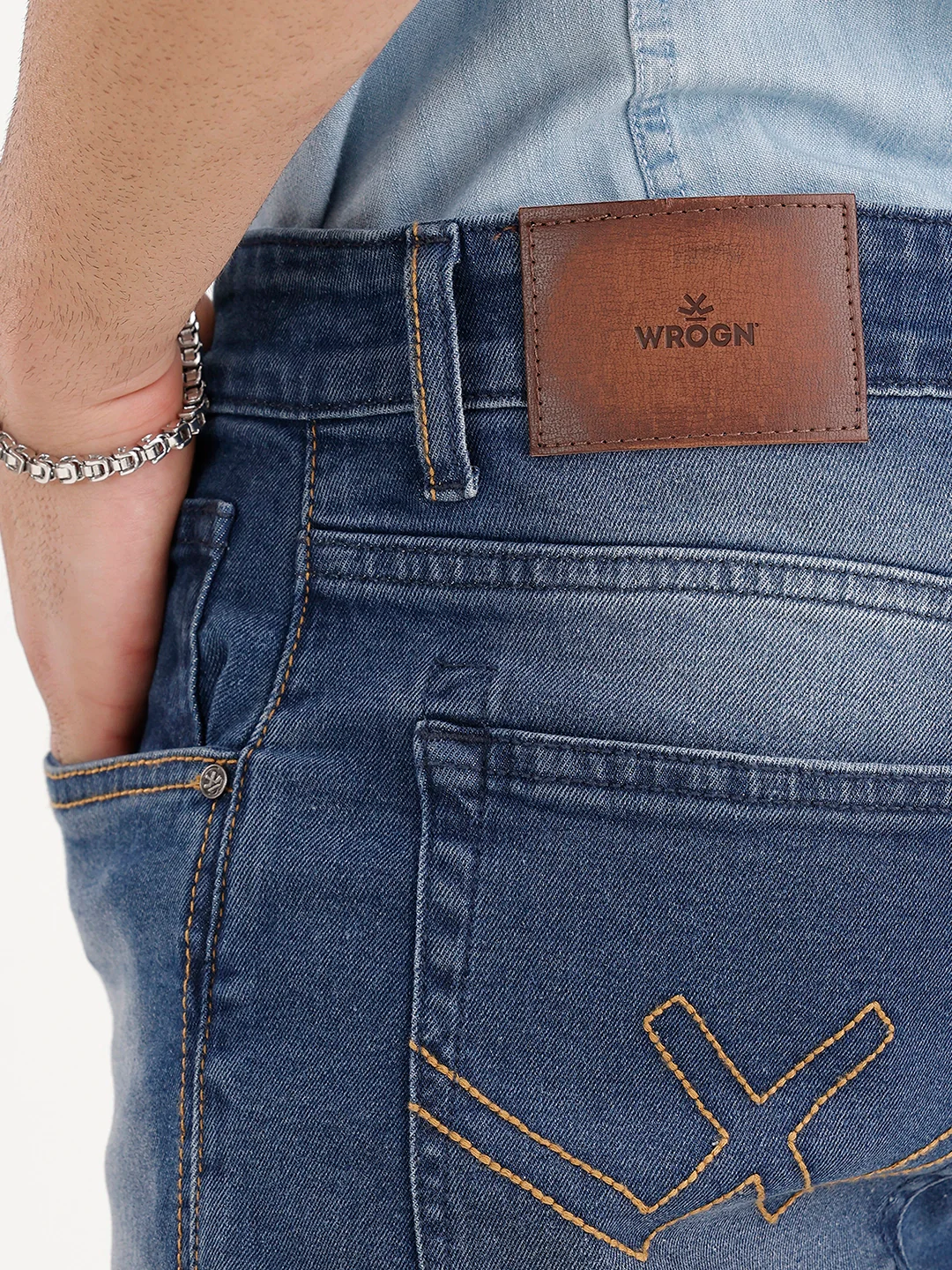 Faded Skinny Crop Denim | Blue - Image 5