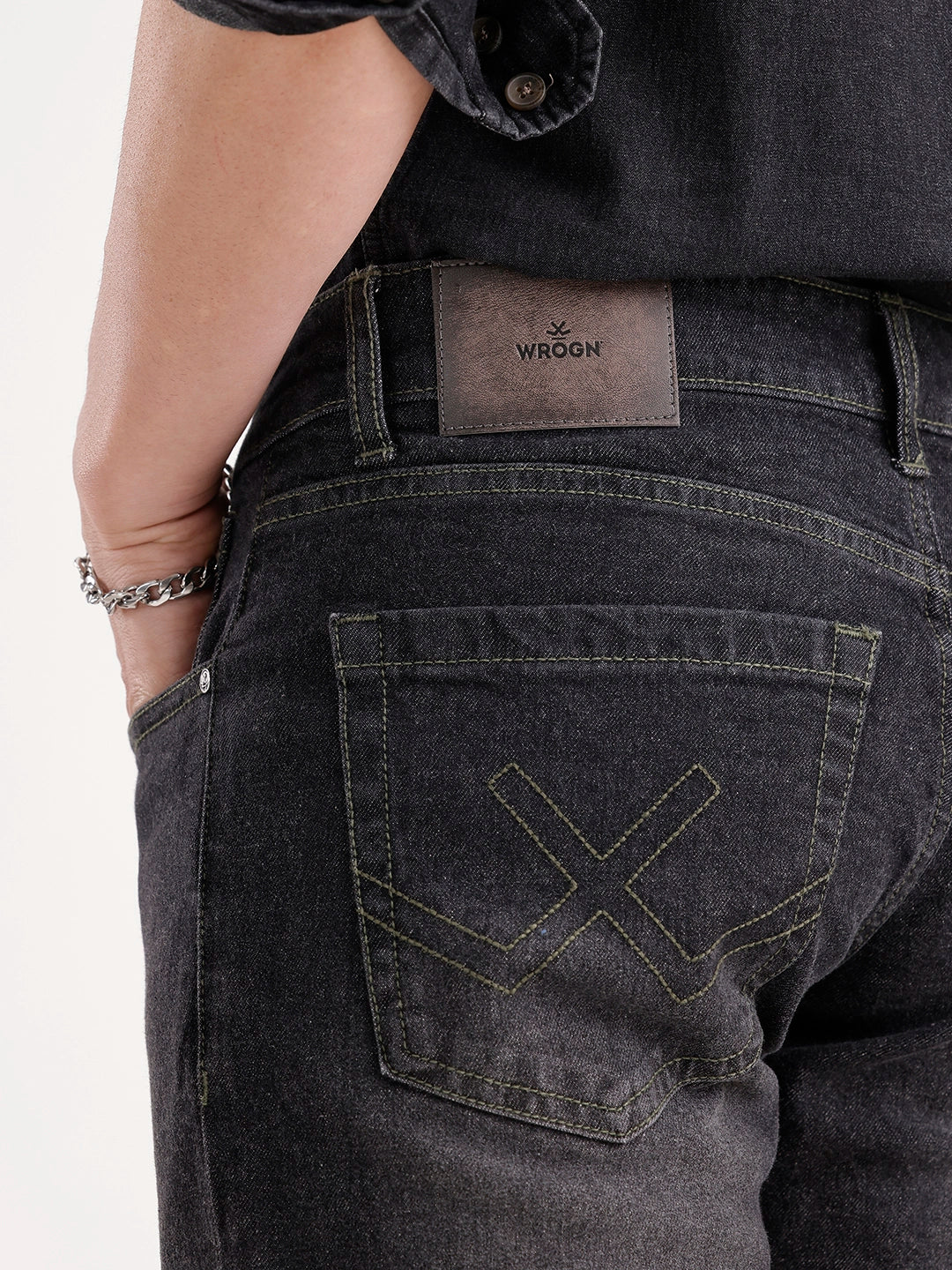 Faded Slim Fit Denim | Dark Grey - Image 6