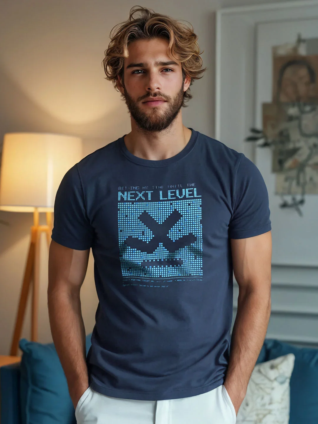 Graphic Printed Slim Fit T-Shirt | Grey