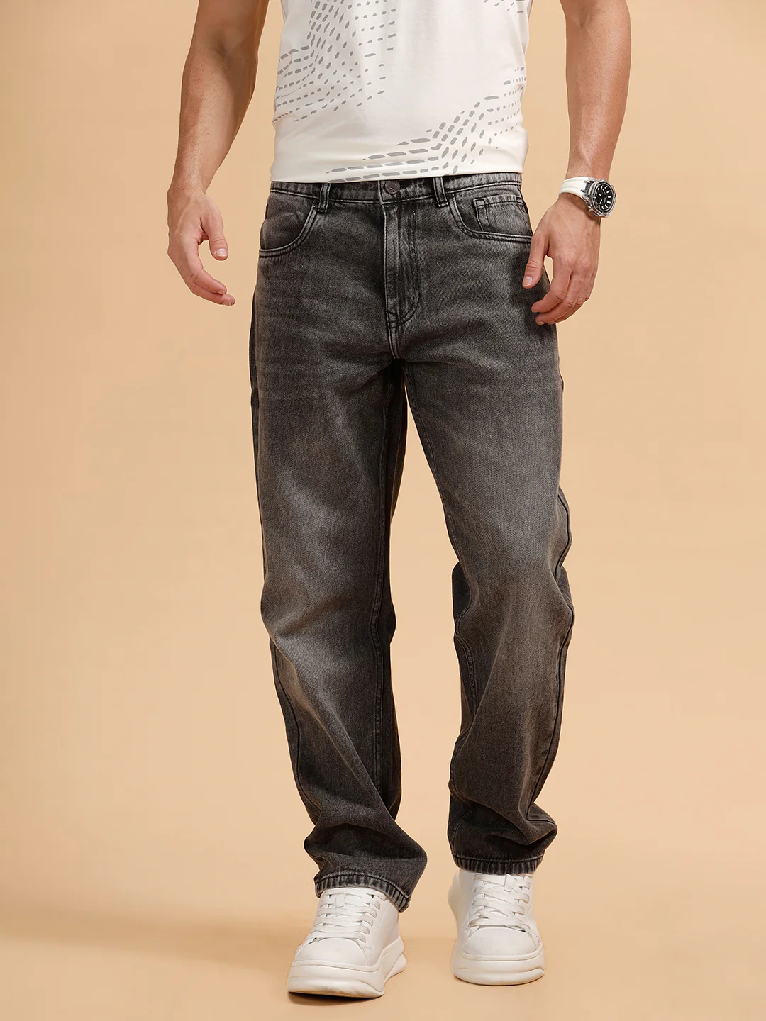 Heavy Fade Anti Fit Jeans | Grey
