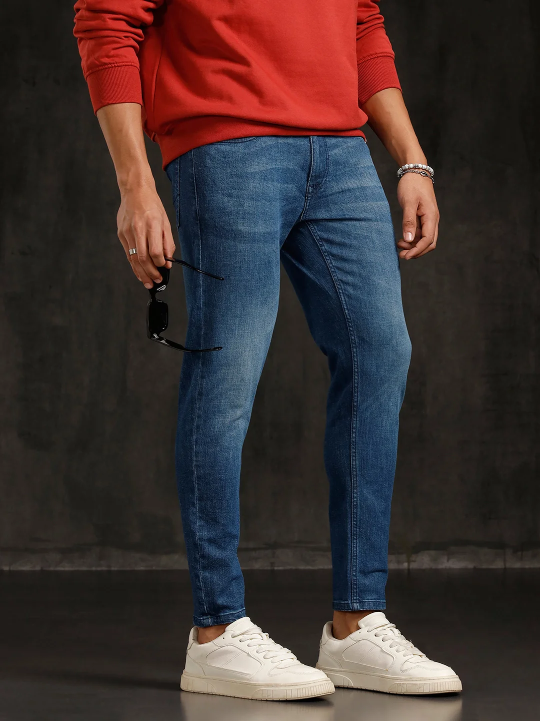 Heavy Fade Skinny Crop Jeans | Blue
