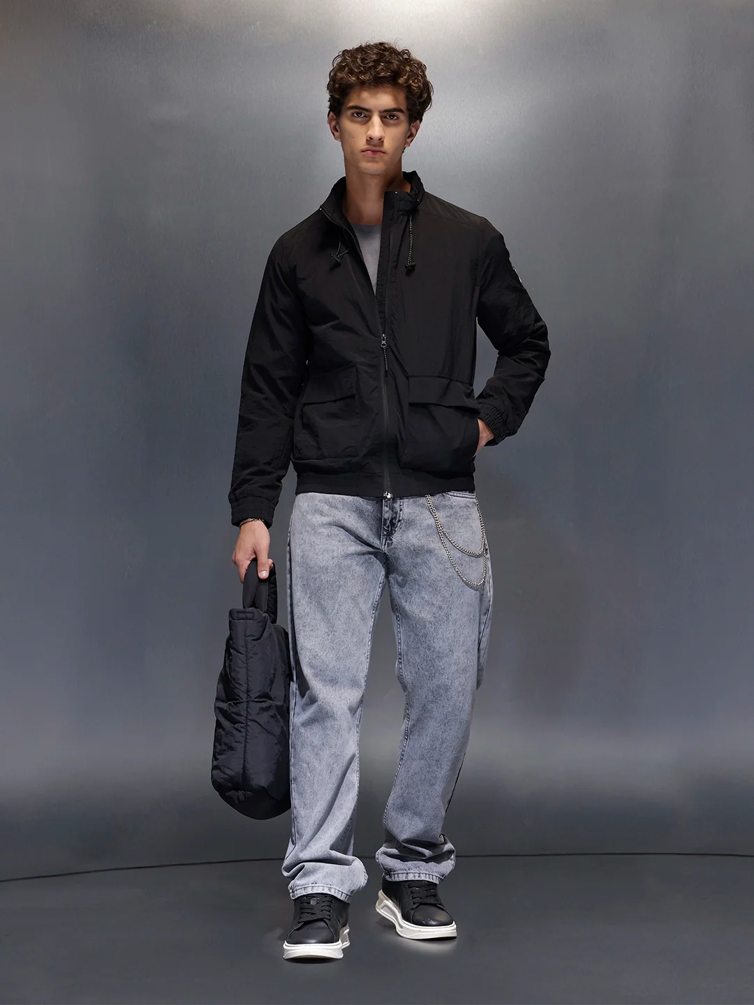 HighNeck Utility Jacket | Black - Image 2