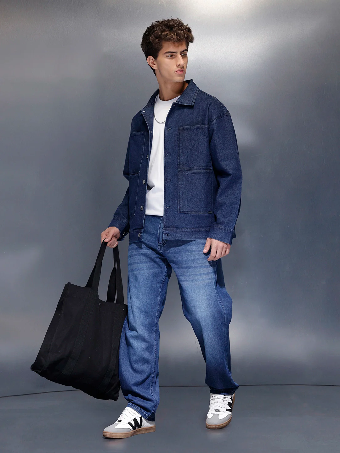 Indigo Structured Overshirt | Blue - Image 2