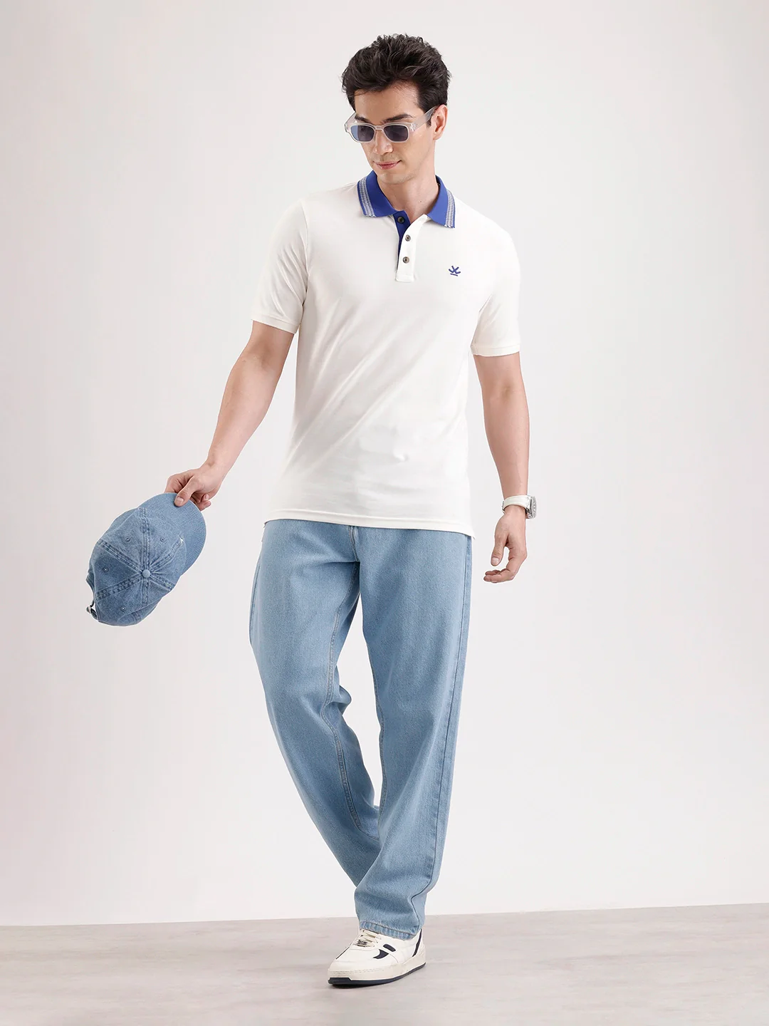 Jacquard Collar Polo T-Shirt | Off White - Image 2