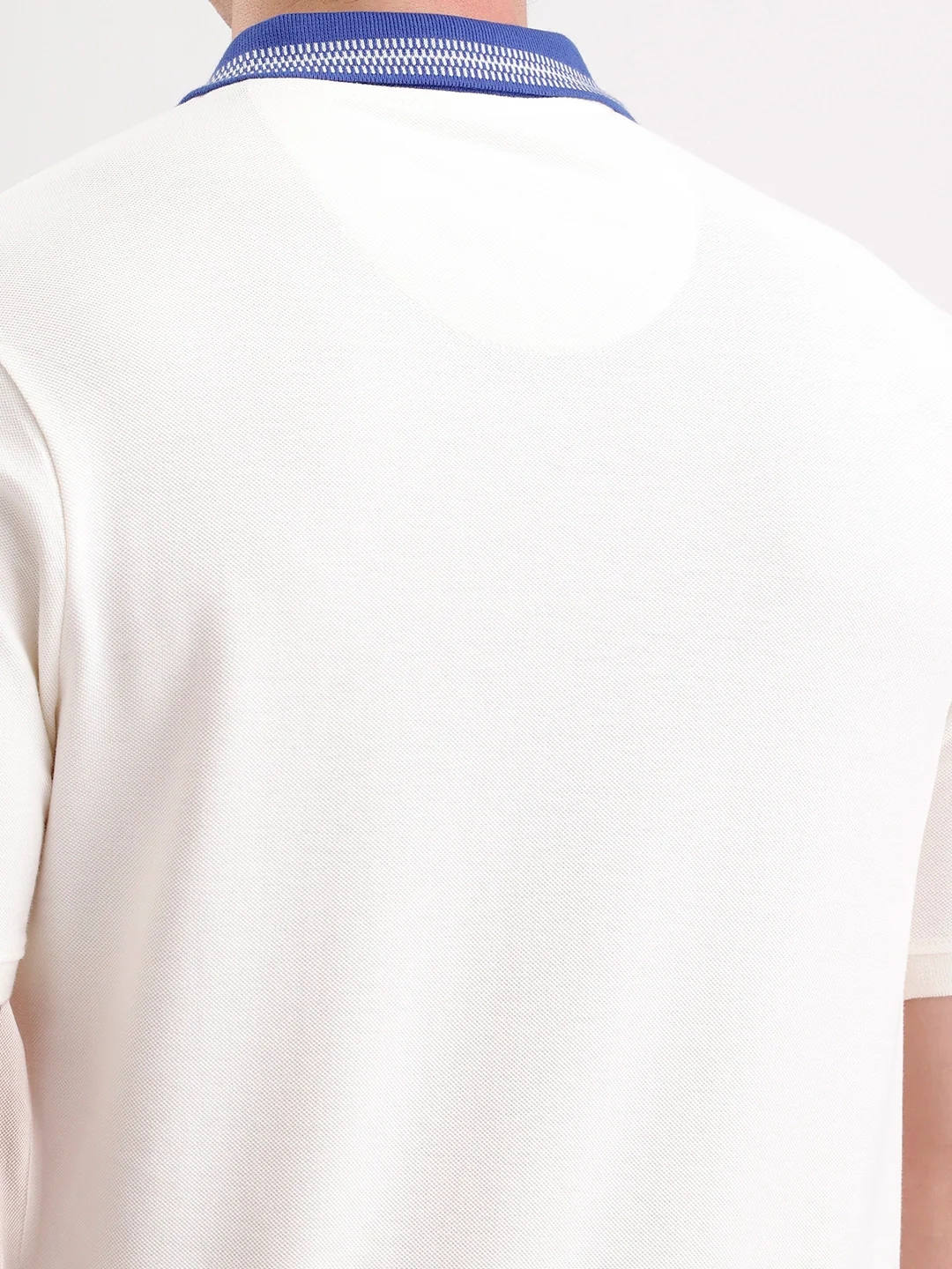 Jacquard Collar Polo T-Shirt | Off White - Image 5