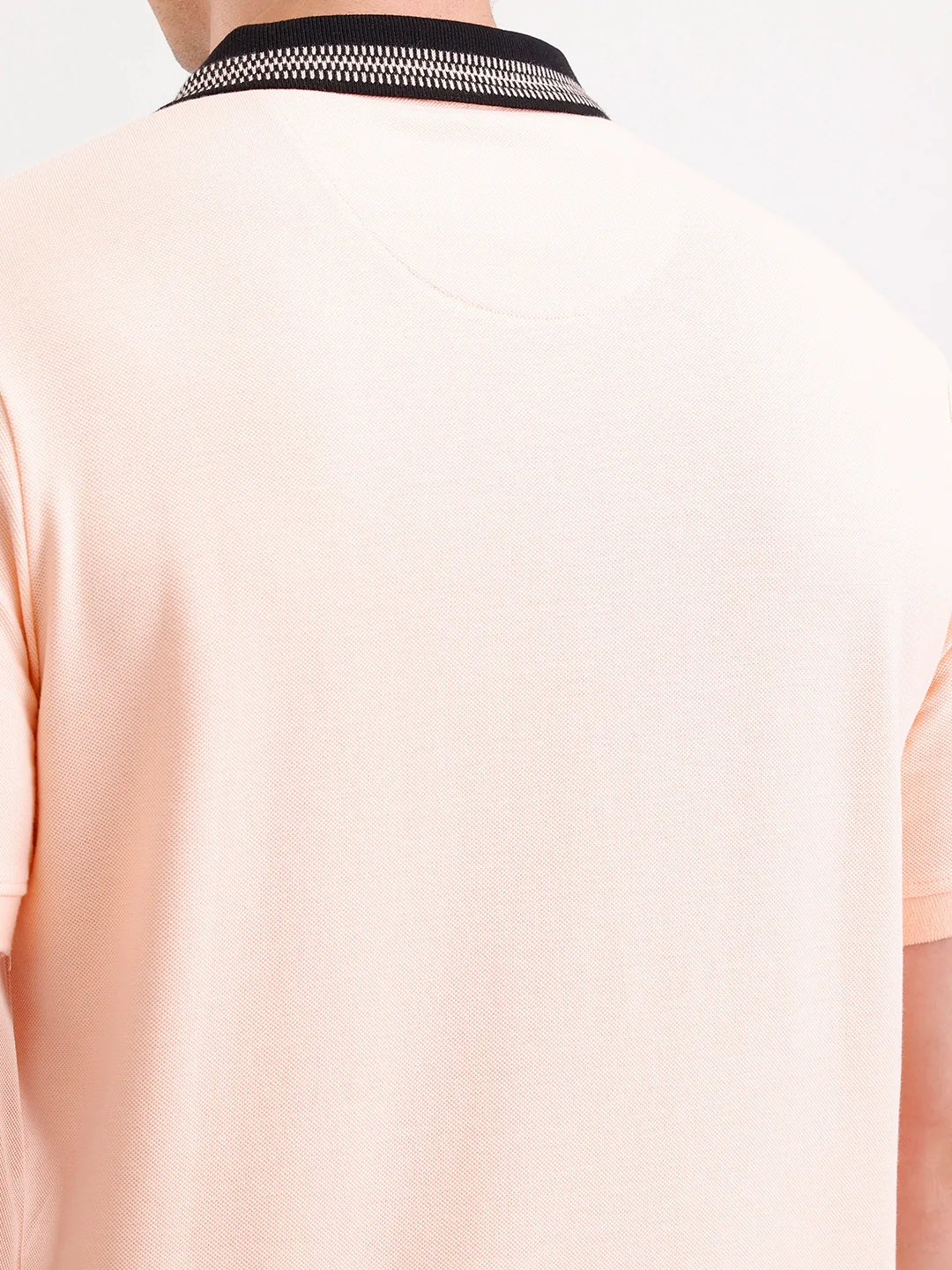 Jacquard Collar Polo T-Shirt | Peach - Image 5
