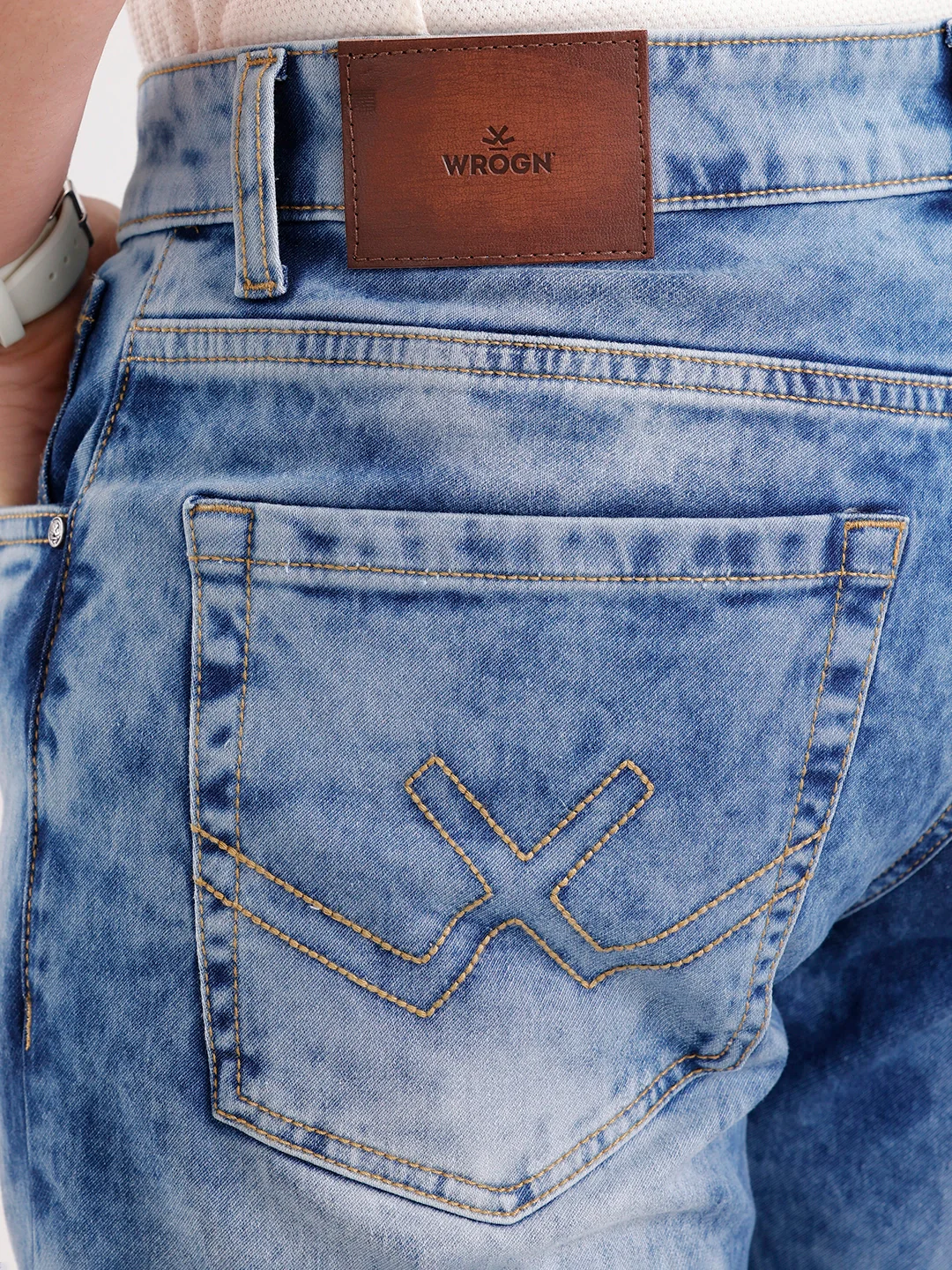 Light Distressed Skinny Crop Denim Jeans | Blue - Image 6