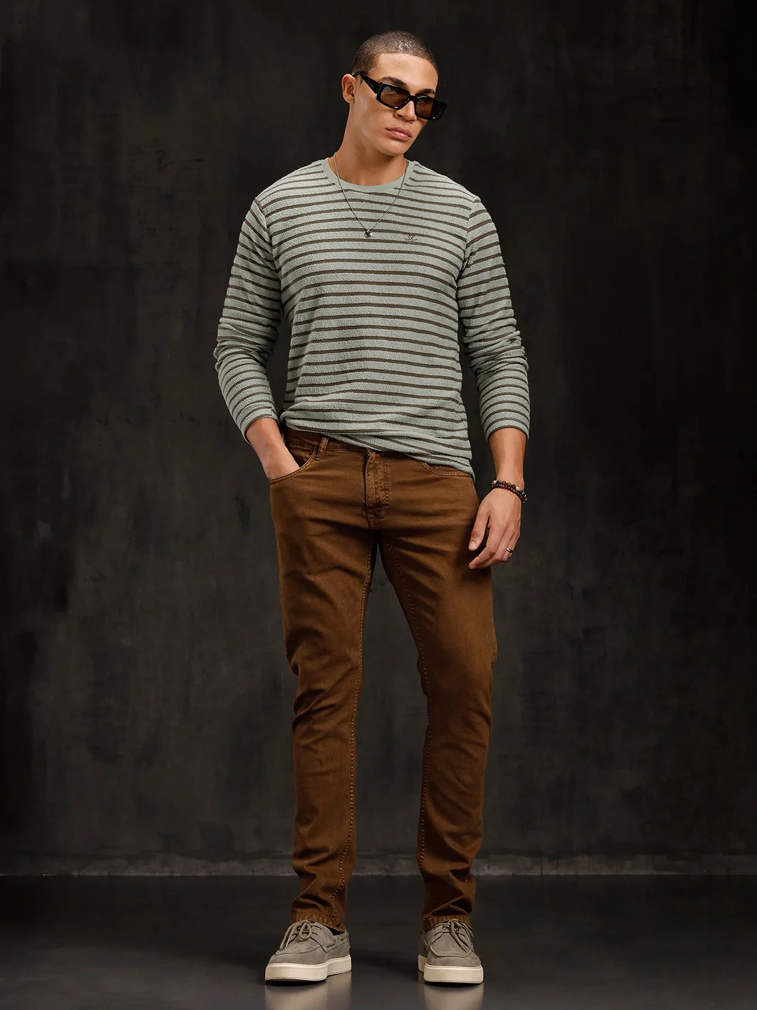 Light Fade Slim Fit Jeans | Dark Khakhi - Image 2