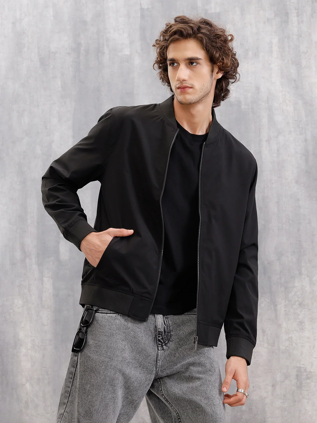 Light Weight Shell Bomber Jacket For Everyday Use | Black - Image 5